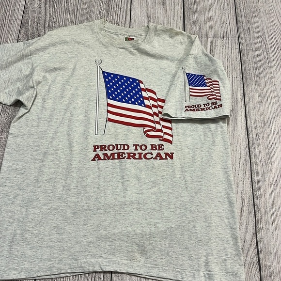 Vintage Proud To Be An American Flag Single Stitch Tshirt Size XL - Picture 1 of 9